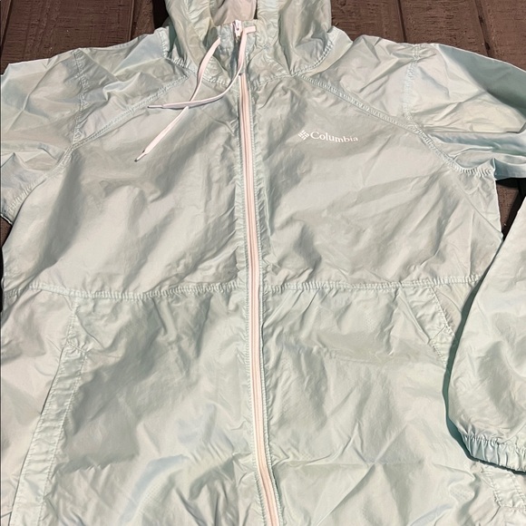Columbia Pastel Green  Hooded Windbreaker Jacket M - Picture 5 of 5
